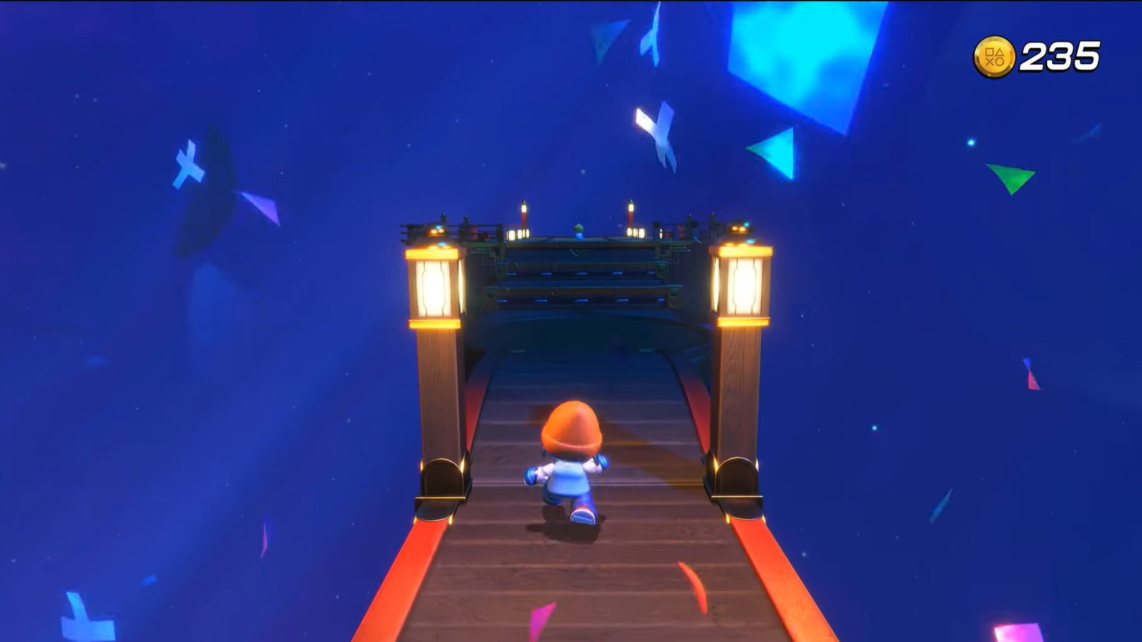 An in-game screenshot of Astro Bot showing one of the game's final scenes.