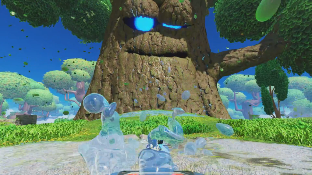 Meeting the tree when looking for Astro Bot Trunk of Funk collectible locations.