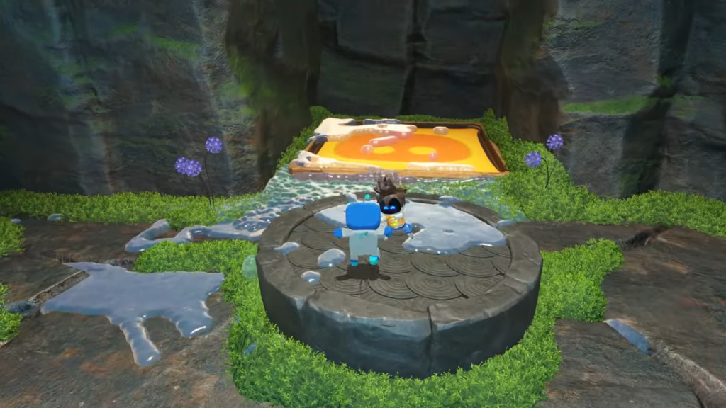 An image of the location of the eleventh Bathhouse Battle Collectible location in Astro Bot.