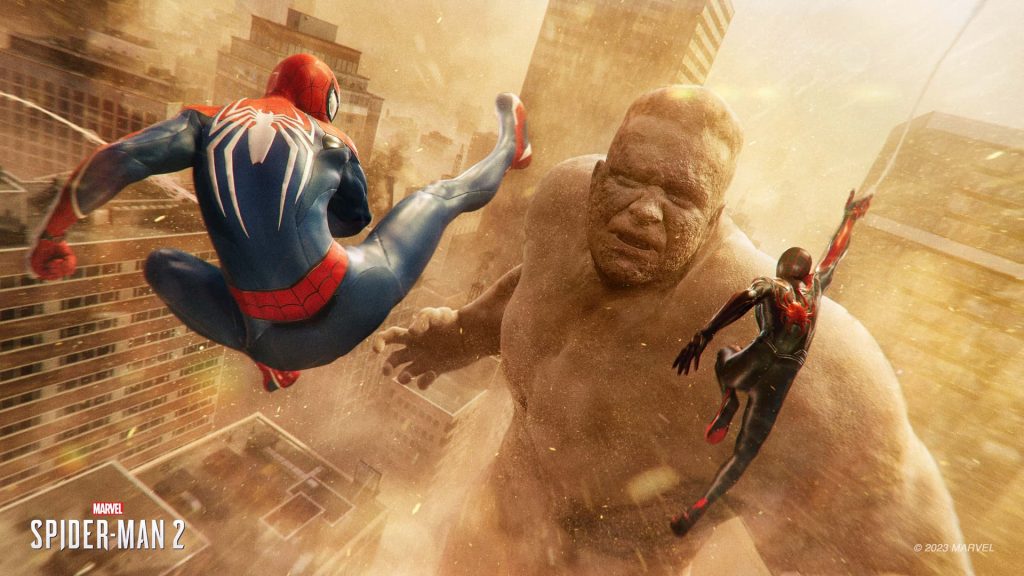For a Company That Claims to Be Picky, Sony Sure Loves Porting Their First-Party Games to PC 2 The opening scene of Insomniac Games' Marvel's Spider-Man 2, featuring Miles Morales and Peter Parker facing off against Sandman.
