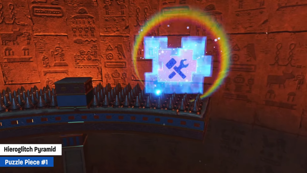 The first puzzle piece in Hieroglitch Pyramid.