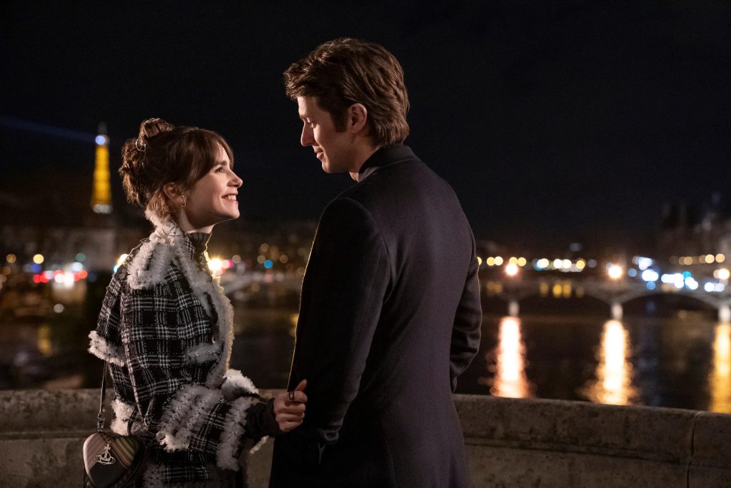 Lily Collins and Lucas Bravo in Emily in Paris [Credit: Netflix]