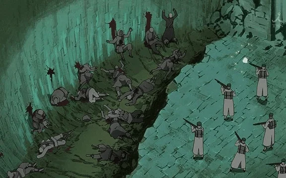 The gruesome scenes in Fullmetal Alchemist: Brotherhood.