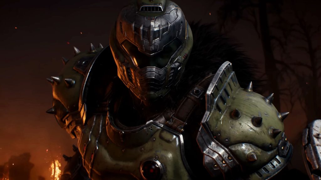  The Dark Ages trailer featuring a close up of Doom Slayer in a medieval theme. 