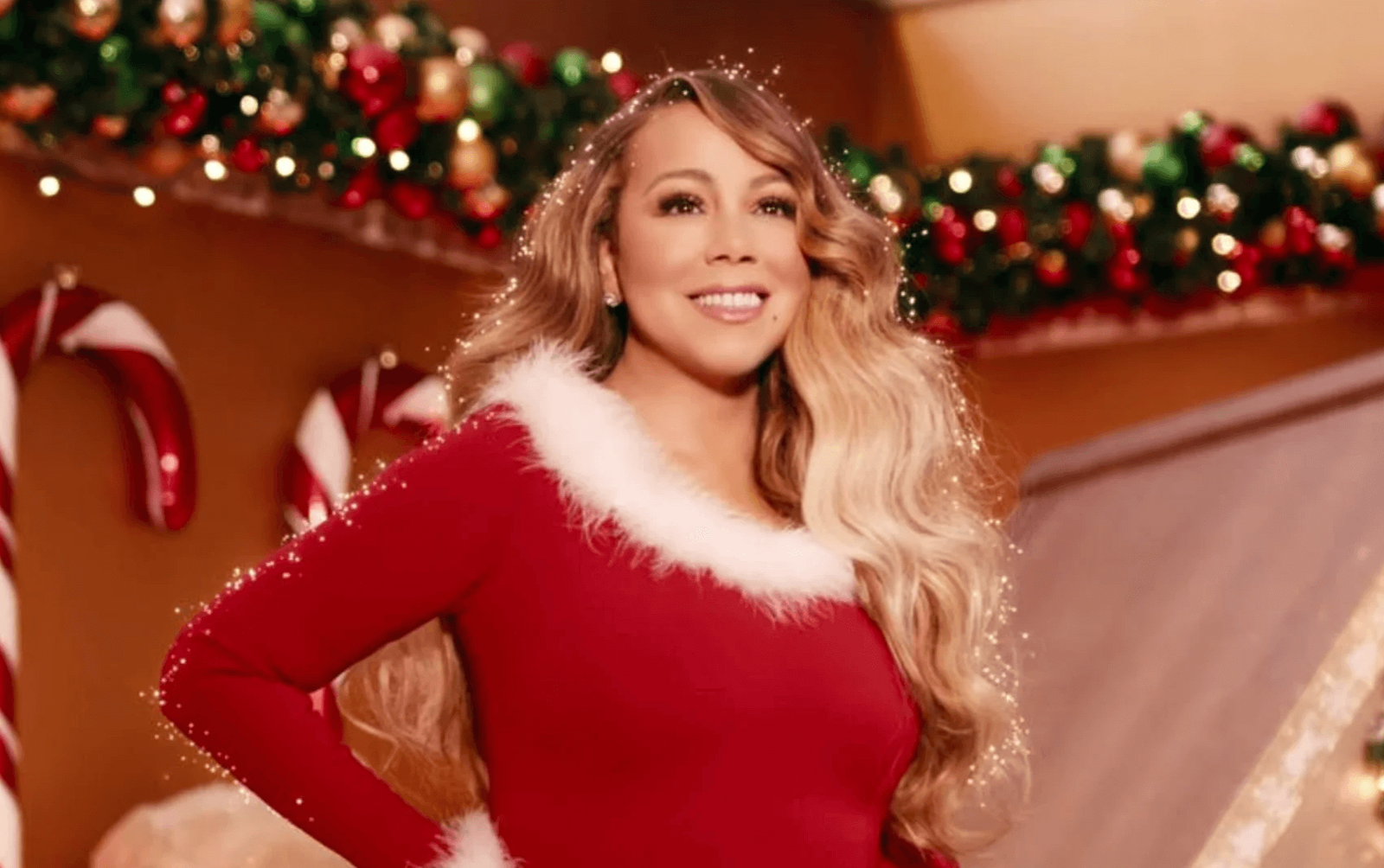 Mariah Carey in the official music video for ‘All I Want for Christmas Is You (Make My Wish Come True Edition)’ (Credits: Youtube)