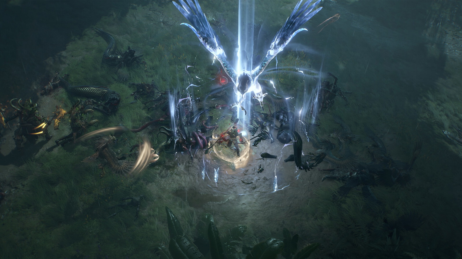 A still from Diablo 4, featuring the new skills brought in by the Vessel of Hatred expansion.