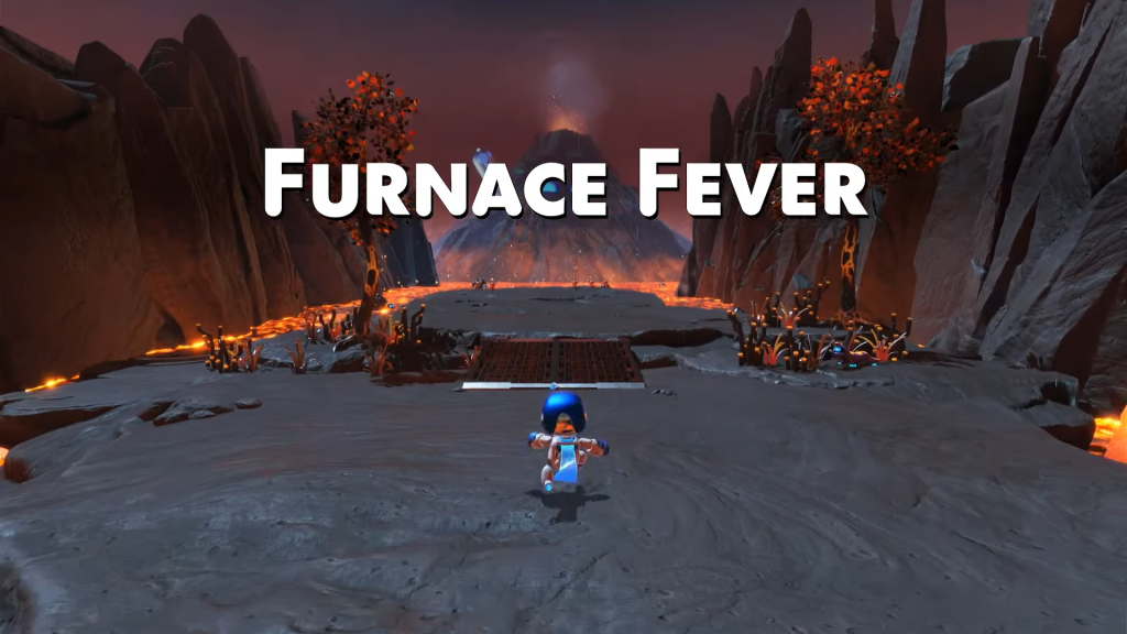 An image of the start of the Furnace Fever collectible locations in Astro Bot.