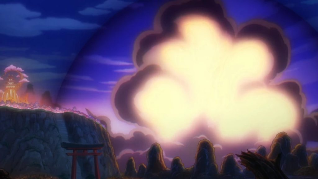 An explosion following Big Mom's defeat 