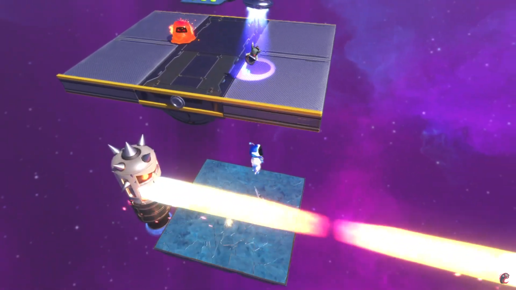 Splashing Spring dodging fire in Astro Bot.