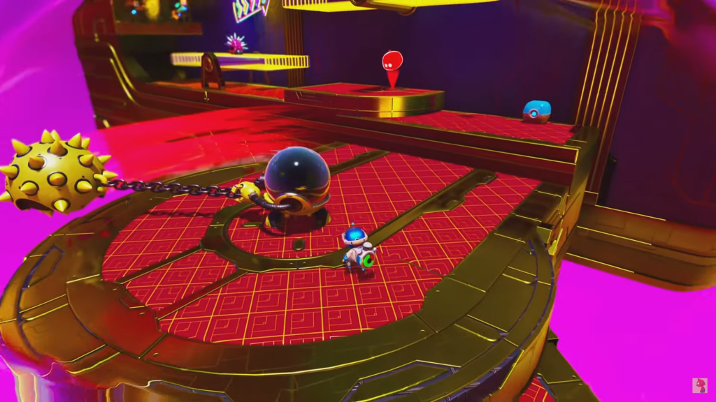 Defeating an enemy in Slo-Mo Casino in Astro Bot.