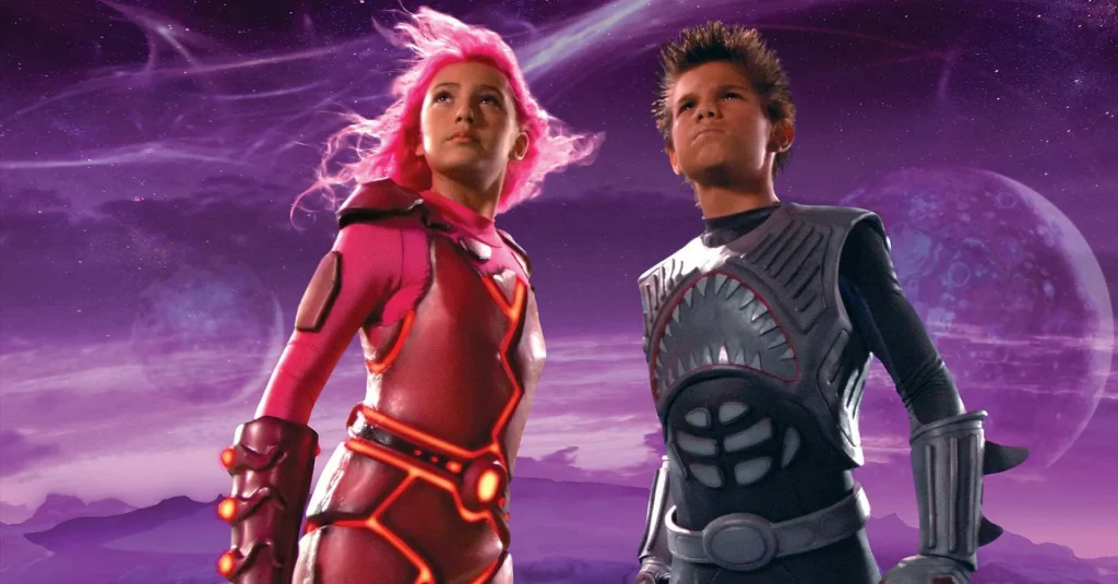 Taylor Dooley and Taylor Lautner in The Adventures of Sharkboy and Lavagirl