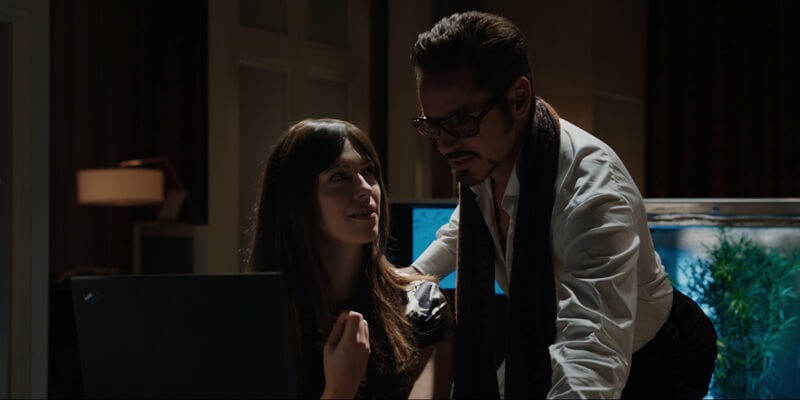 Rebecca Hall with Downey Jr. in Iron Man 3. | Credits: Marvel Studios.