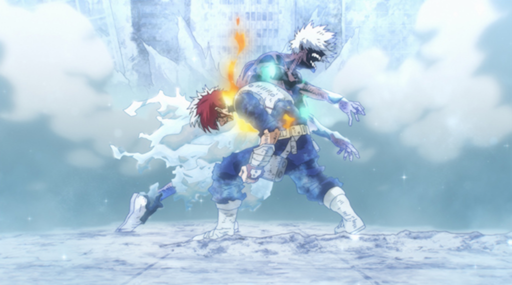 Dabi and Shoto Todoroki from My Hero Academia