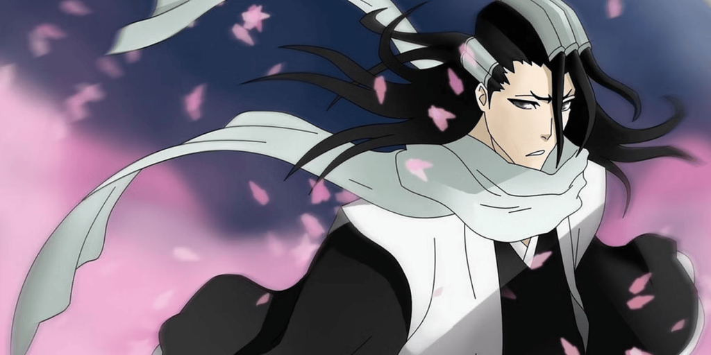 Byakuya Kuchiki in a still from the anime. 