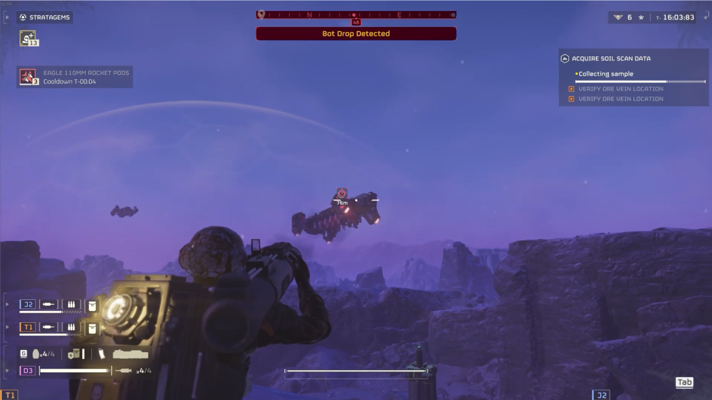 The player aiming an RPG at an incoming Dropship. 