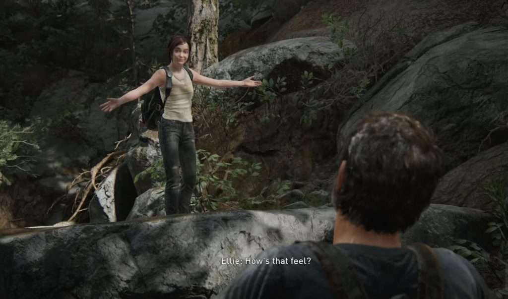 A jolly Ellie is seen in a conversation with Joel in The Last of Us 2.