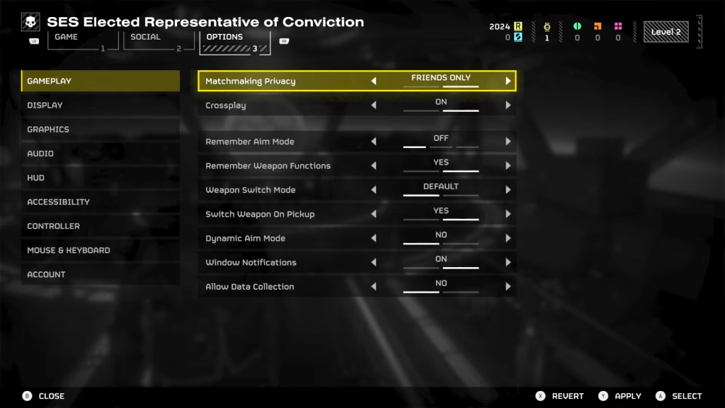 An image showing how to toggle crossplay in Helldivers 2.