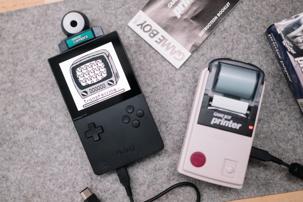 The Nintendo Game Boy printer and camera connected.