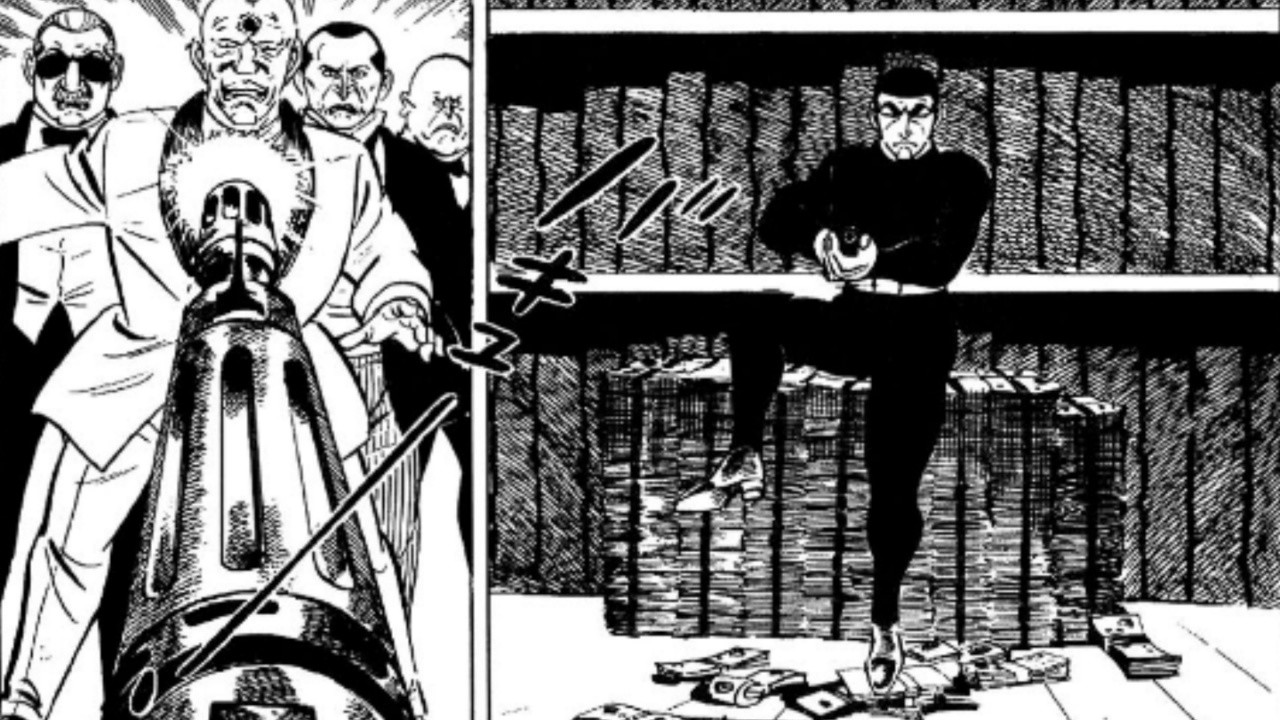 the picture is a panel from Golgo 13 manga 