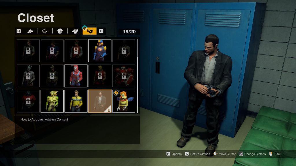 Dead Rising Remaster outfit selector.