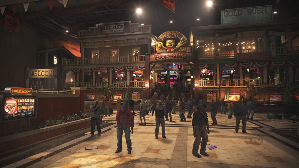 The food court in Dead Rising Remaster.