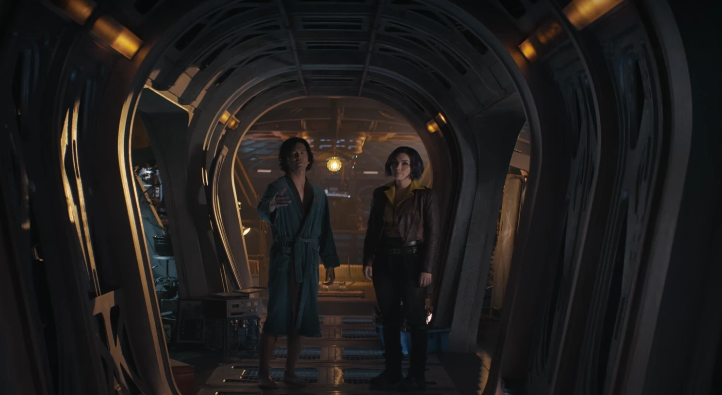 Faye and Spike are standing next to each other in Cowboy Bebop Live-action 