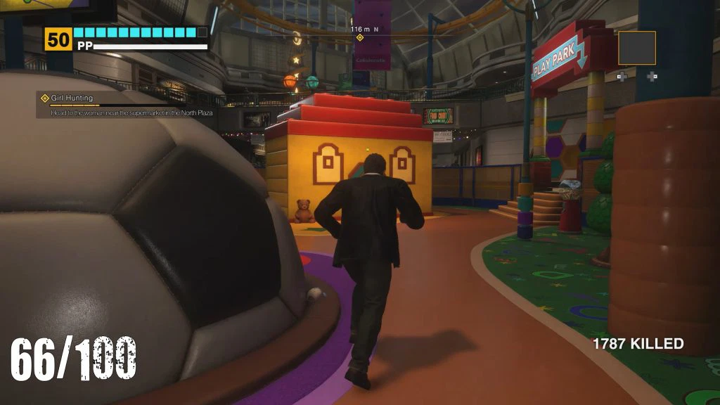 An in-game screenshot of Deadrising Deluxe Remaster showing the second playhouse for the PP Sticker.