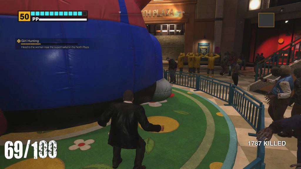 An in-game screenshot of Deadrising Deluxe Remaster showing the second bunny to get a PP Sticker.