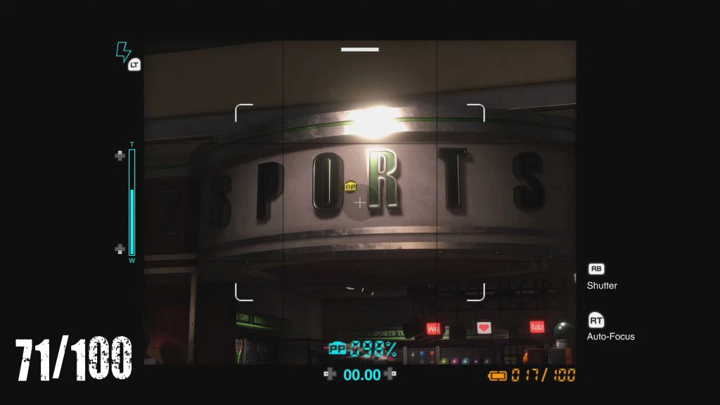 An in-game screenshot of Deadrising Deluxe Remaster showing the PP Sticker on the Kokonutz Sports Town.