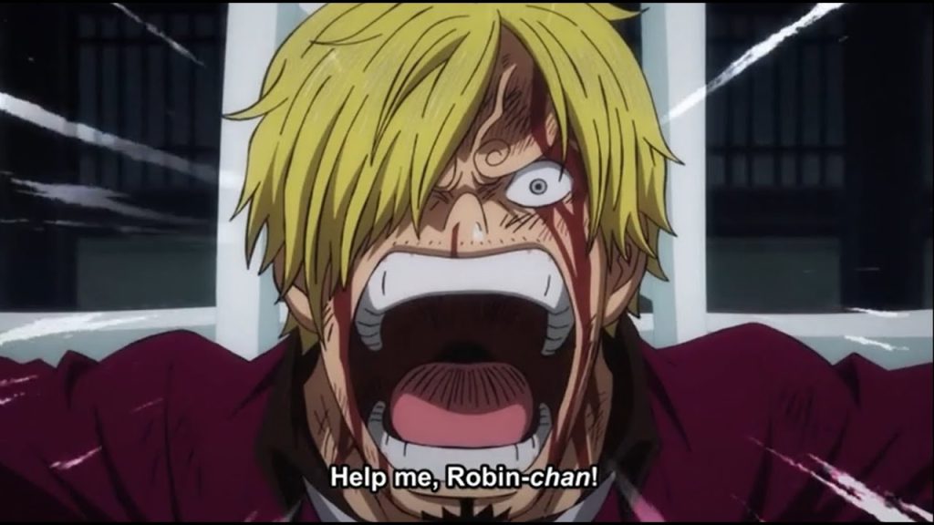 Sanji asking for Robin's Help