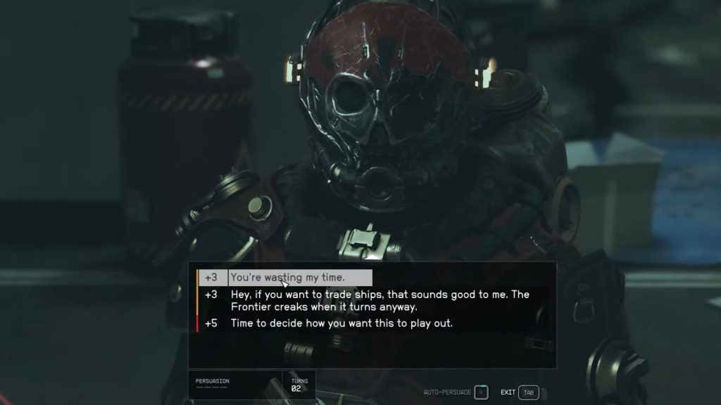 persuasion options in starfield. 