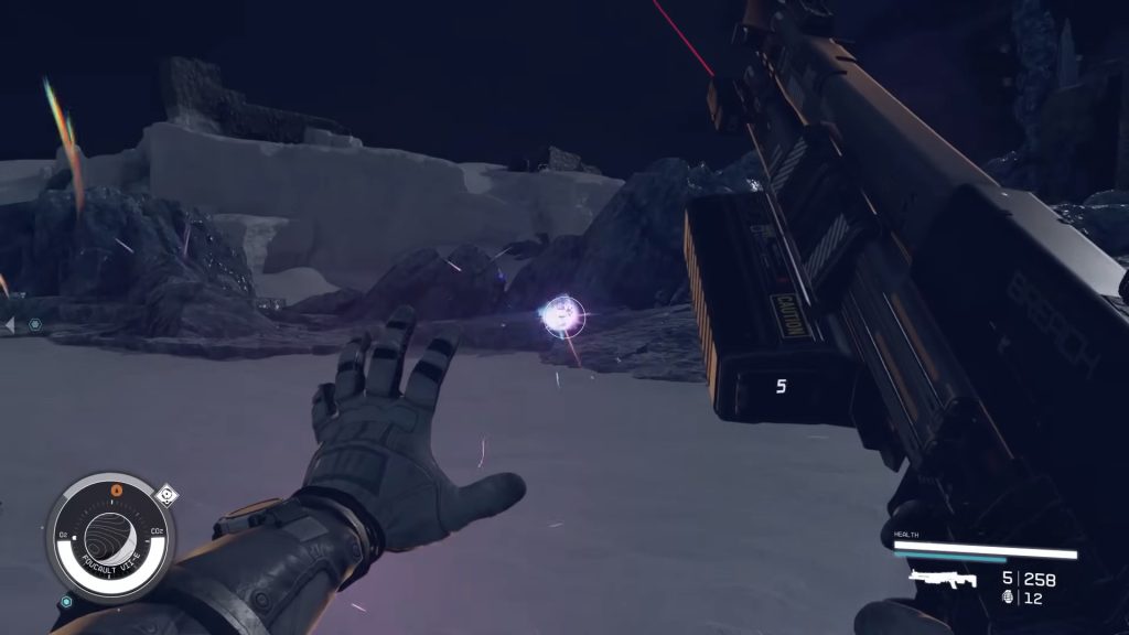 An in-game screenshot of Starfield showing the Solar Flare Power in Effect