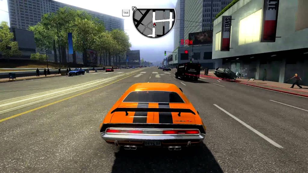 Driver gameplay on the streets.