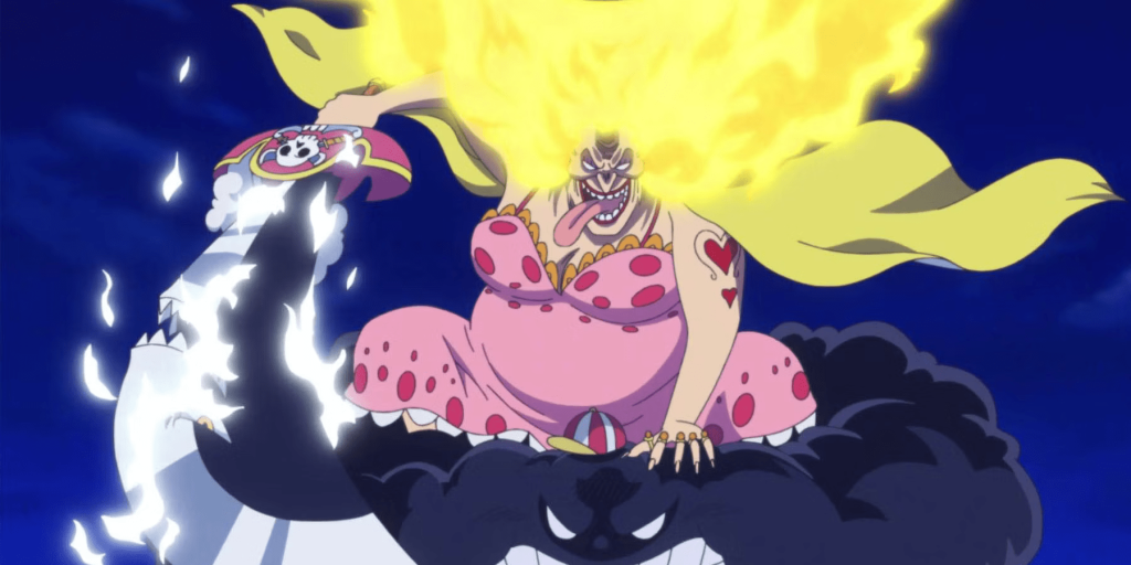 Big Mom using her Soru Soru no Mi in One Piece.