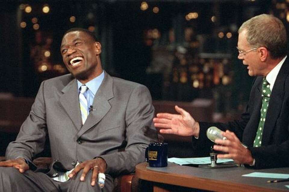 Dikembe Mutombo in a still from  Late Night with David Letterman | Credits: NBC