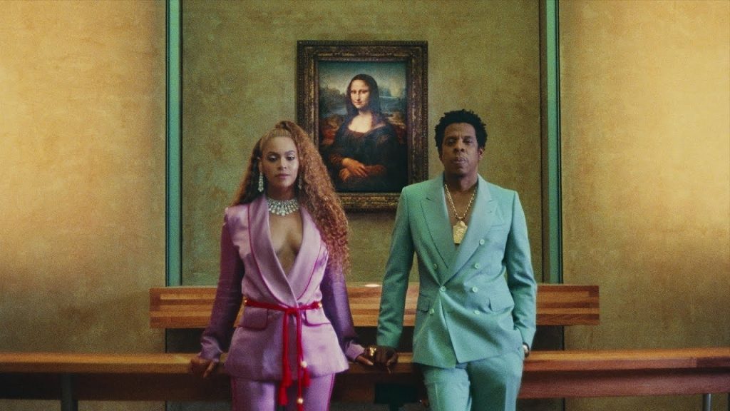 The Carters, Beyoncé and Jay-Z, in the video song of Apeshit