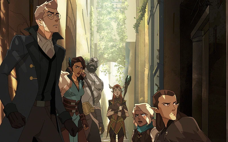 Best Adult Animated Shows on Prime Video Right Now (2026), Ranked 28 Percy, Vex, Grog, Keyleth, Pike, and Vax hide in an alley during a mission in The Legend of Vox Machina.