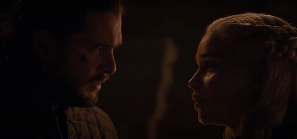 Kit Harrington and Emilia Clarke in Game of Thrones