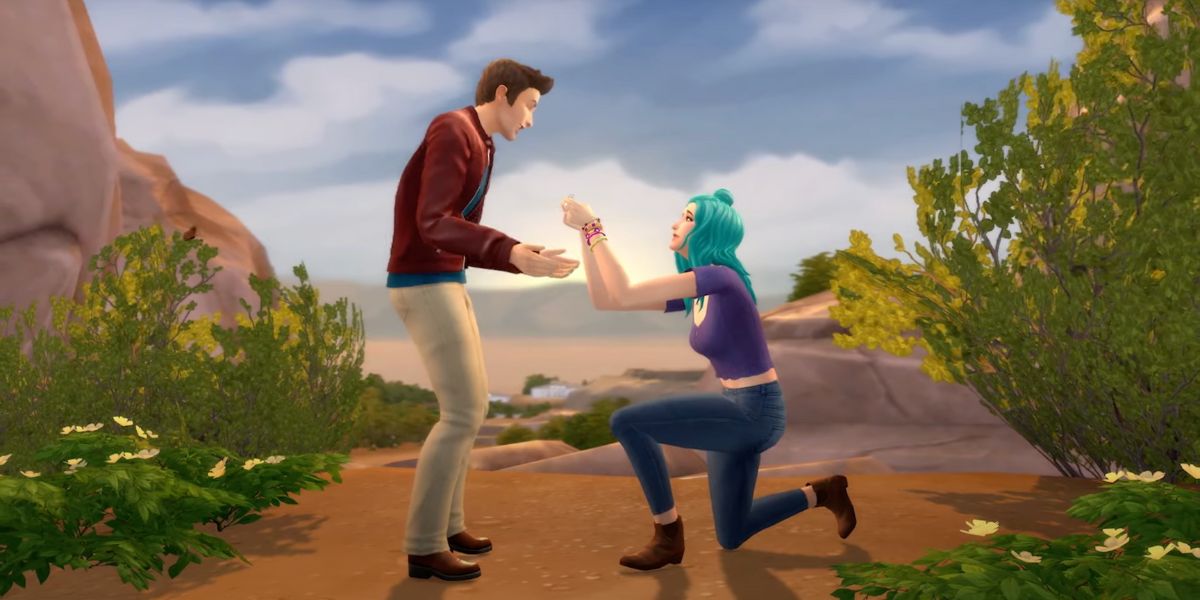 A still from the launch trailer for the free base game “The Sims 4”.