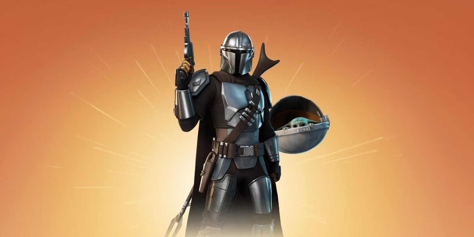 A still from Fortnite, featuring The Mandalorian.