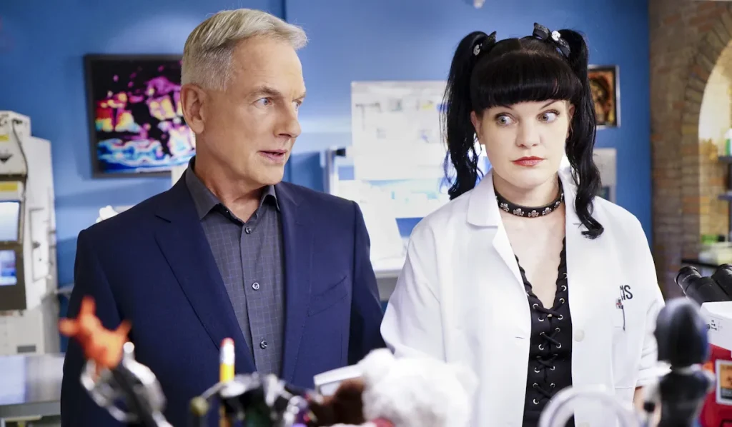 Mark Harmon and Pauley Perrette as Gibbs and Abby in NCIS