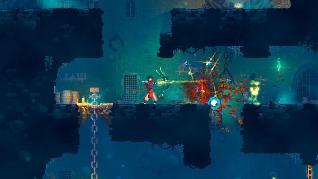 The image shows a player using a bow in Dead Cells 