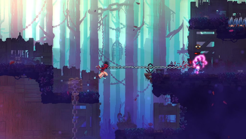 The image shows the battle in Dead Cells, a good alternative to Bloodborne