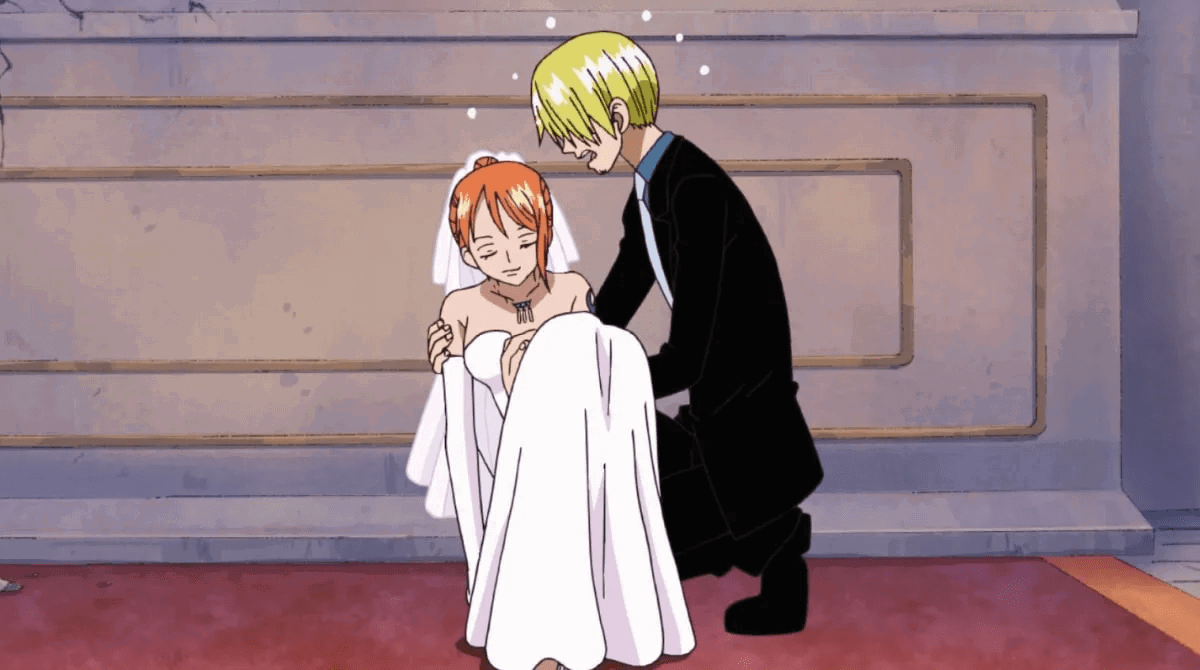 Sanji saves Nami in Thriller Bark on One Piece. 