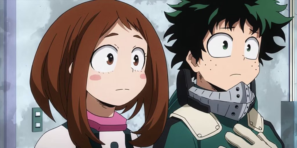 Deku and Uraraka in My Hero Academia