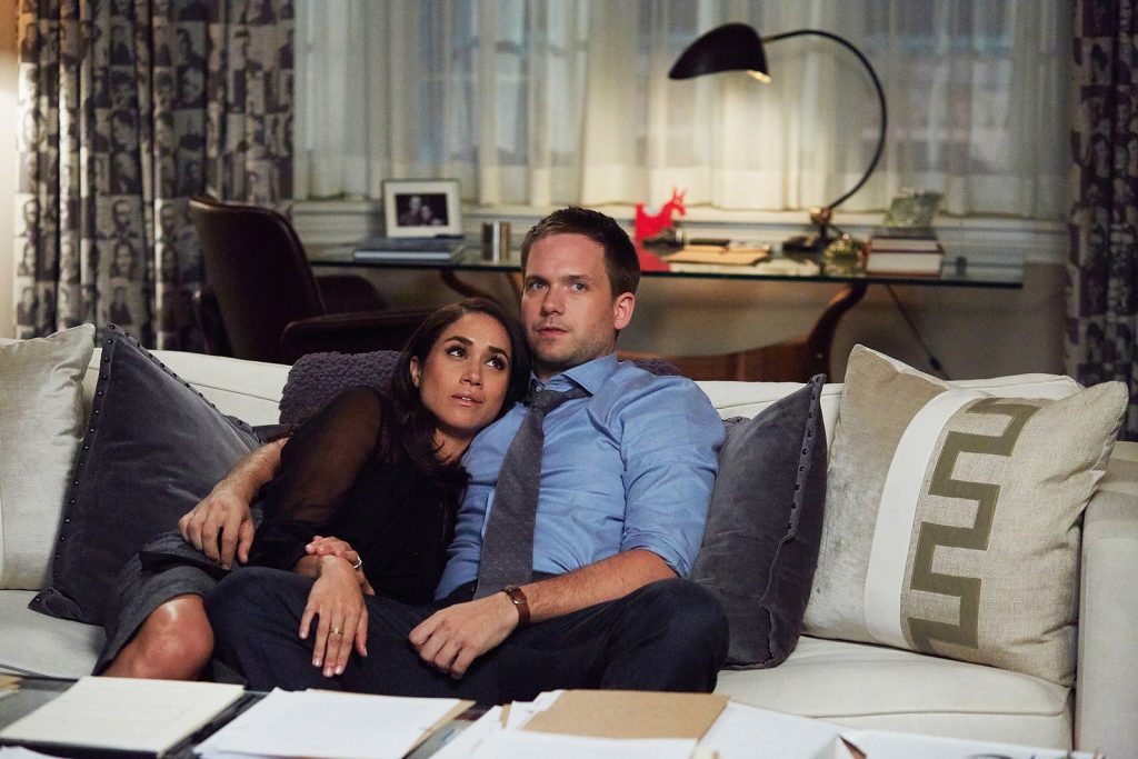 Meghan Markle as Rachel Zane and Patrick J. Adams as Michael Ross