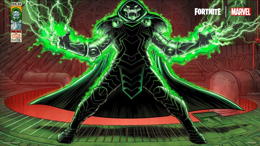 A still from Fortnite, featuring Doctor Doom's loading screen.