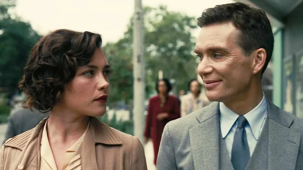 Florence Pugh and Cillian Murphy in Oppenheimer | Credits: Universal Pictures