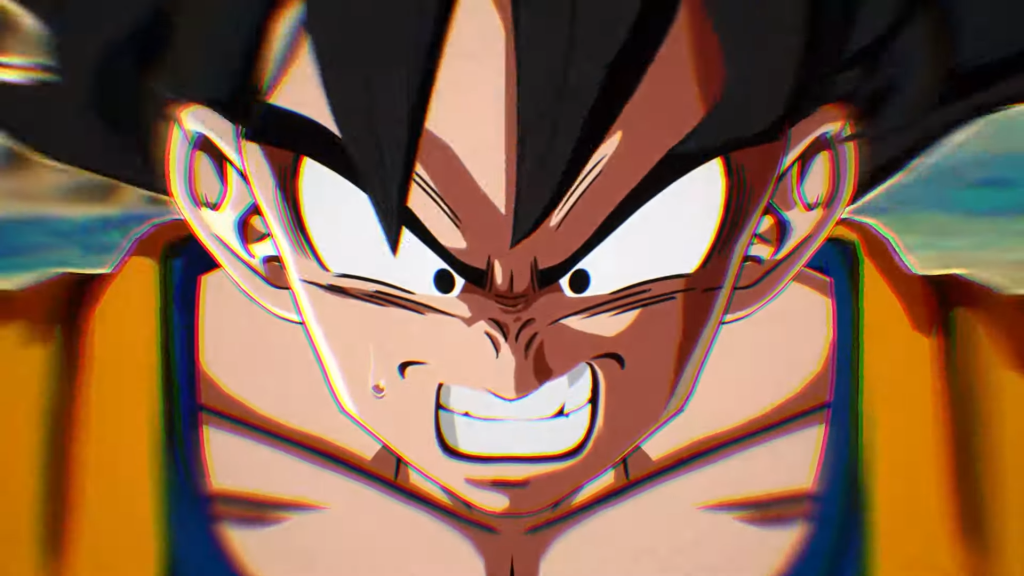 Goku about to Transform to Super Saiyan in Dragon Ball Sparking Zero.