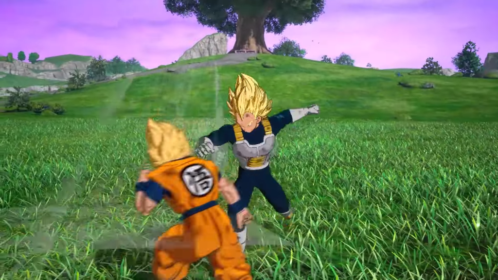 Goku and Vegeta fighting in Dragon Ball Sparking Zero.